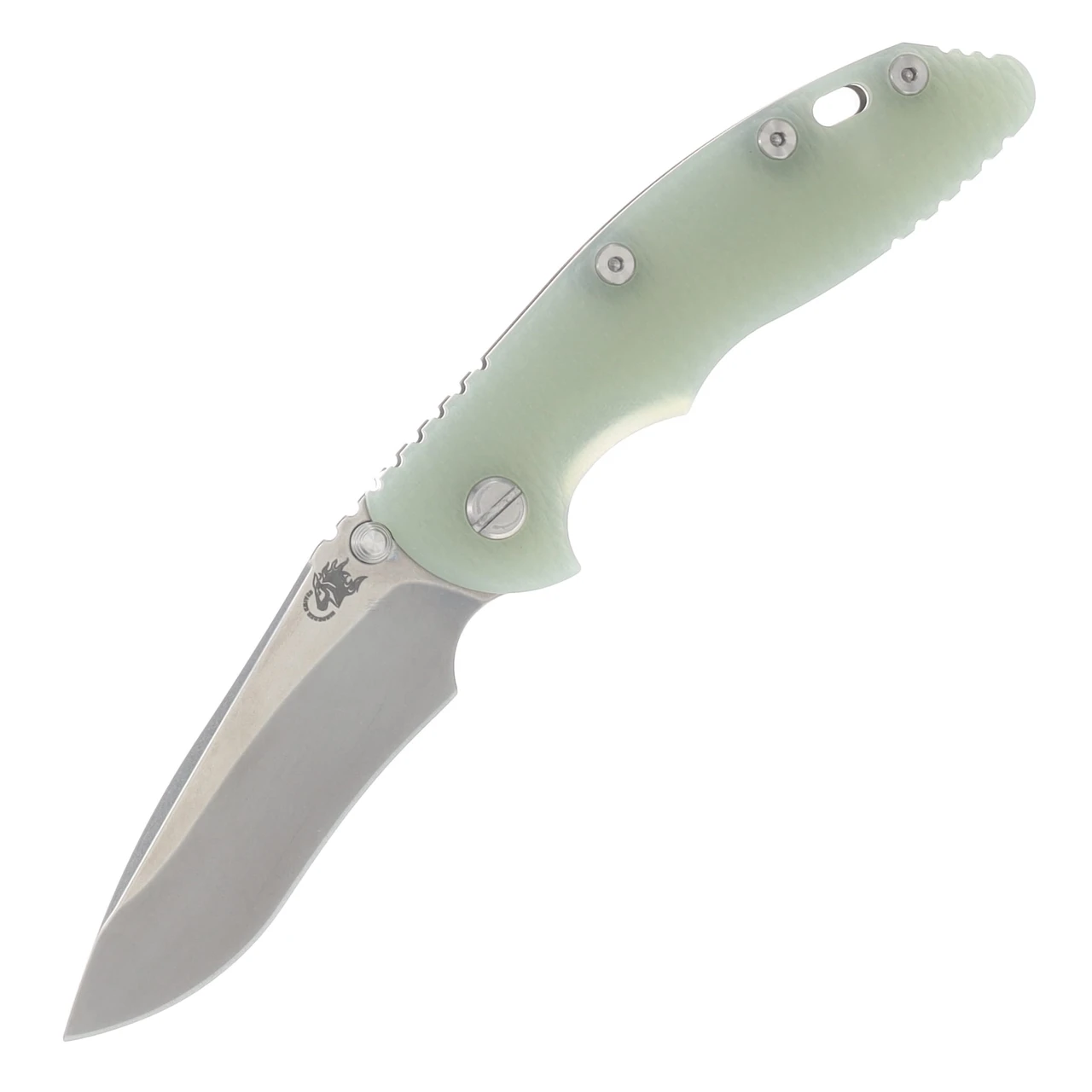 Hinderer XM-18 3.5in Magnacut Recurve Non Flipper Tri-Way Folder SW Frame Translucent Green G-10 Handle KXM35NFRECSWTG
