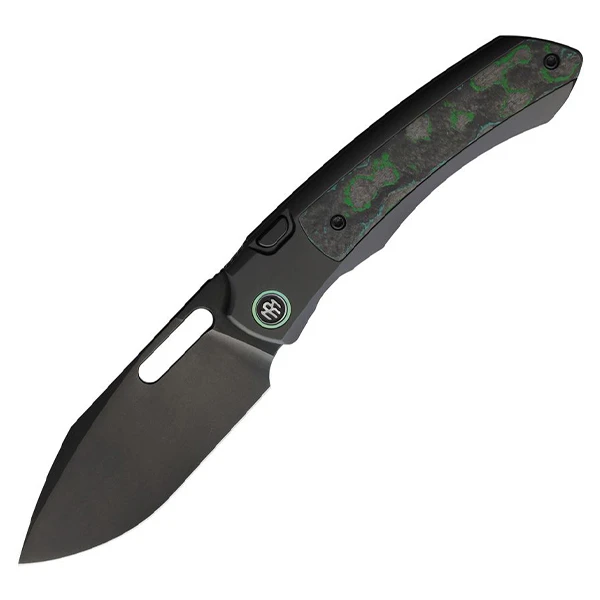 Remette Orca Button Framelock Folding Knife DLC M390/Kelp Bed CamoCarbon and Black Titanium ORCAKDD
