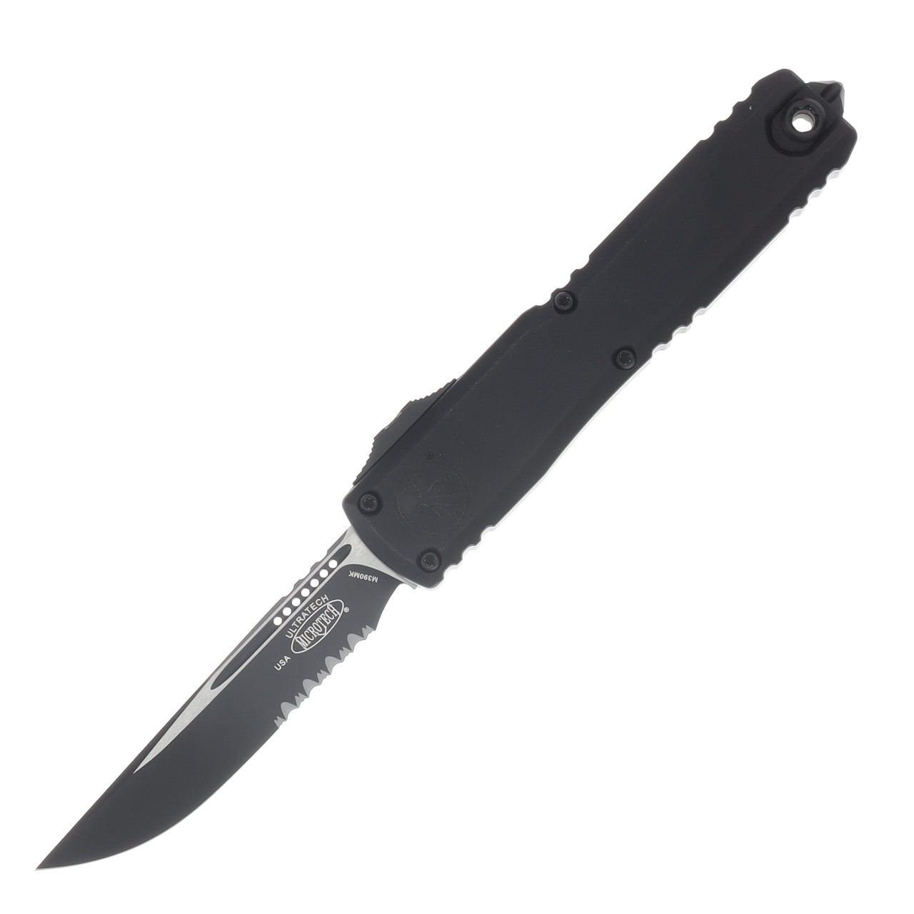 Microtech Ultratech GEN III ZBP OTF Auto S/E Black Part Serrate Tactical AUMT11212T