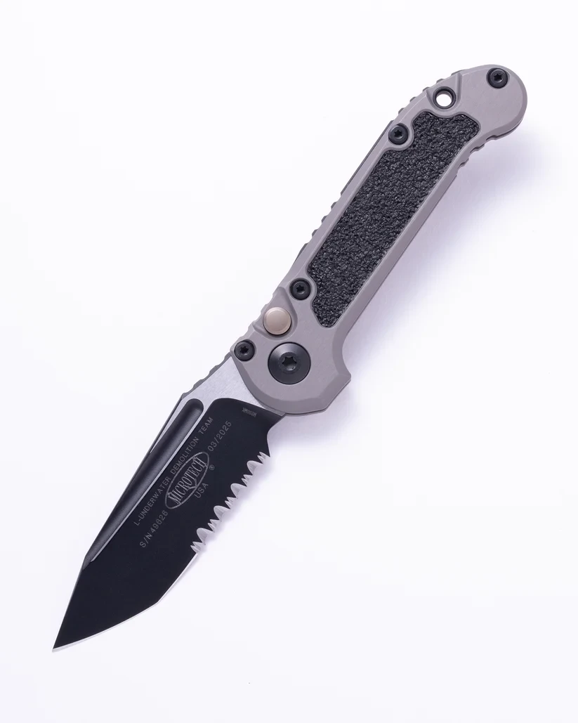 Microtech L.U.D.T. GEN III OTS Auto T/E Partial Serrated Natural Clear AUMT11362NC
