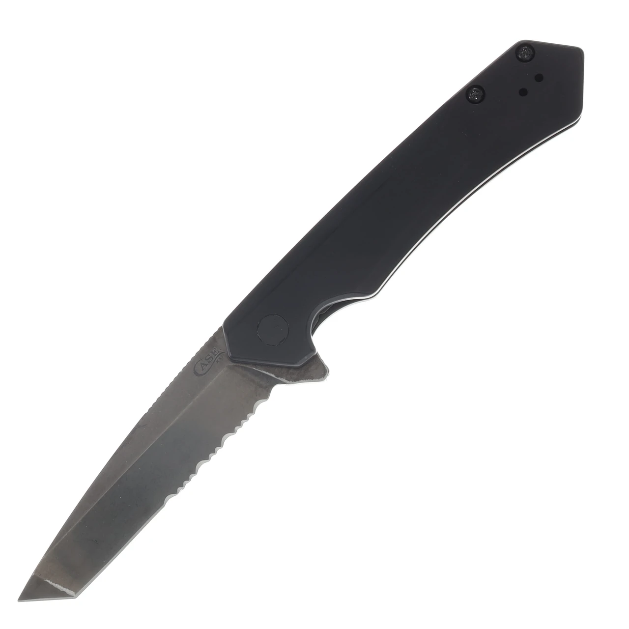Case Kinzua Folding Knife BLK/ BLK Serrated Magnacut Tanto Blade Aluminum Handle CA70965
