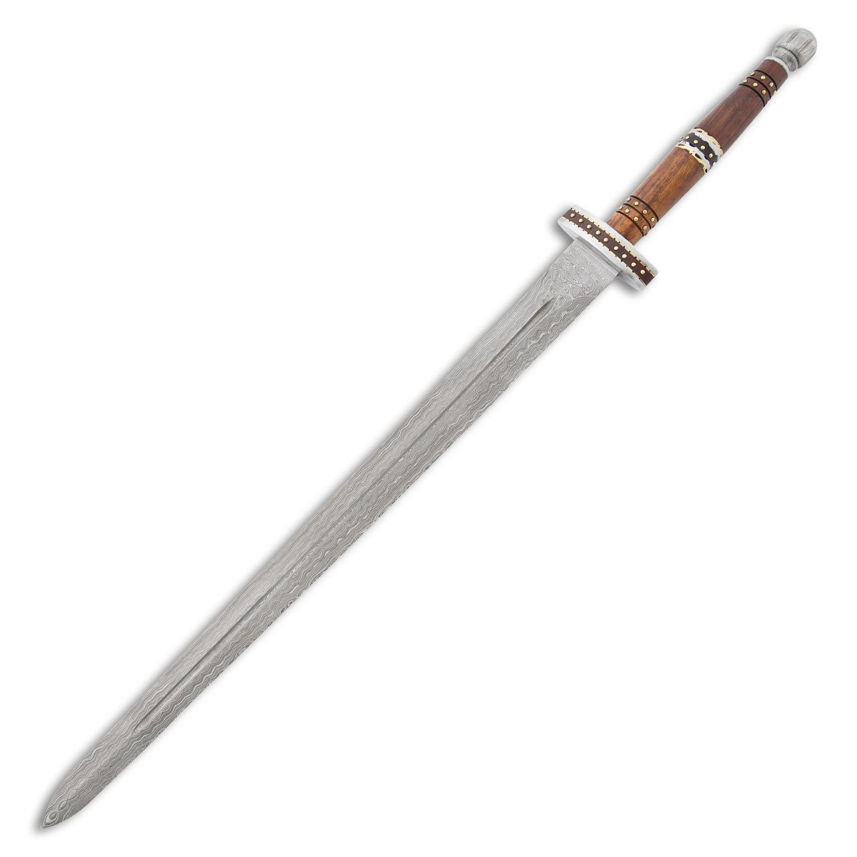 Rite Edge Damascus Large Period Sword Wood Handles DM5016