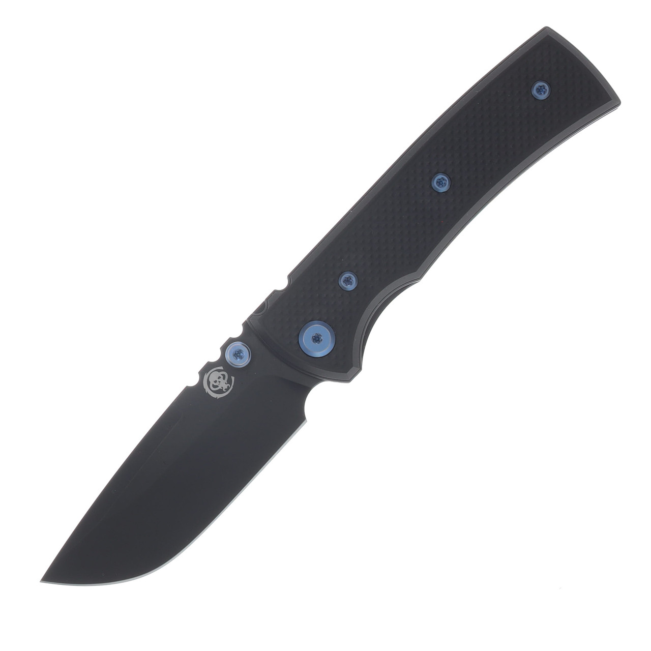 Chaves Blue Label Redencion Street Linerlock Folder Aluminum Knurled Black PVD Blue TI Black DP CK-1B2-1C9A-2D1-BLUE