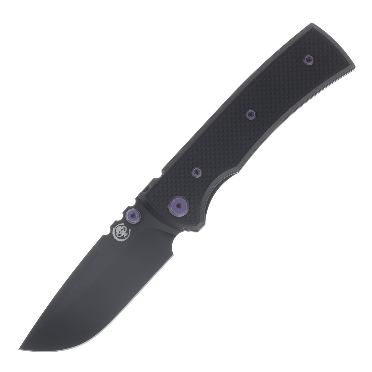 Chaves Blue Label Redencion Street Linerlock Folder Aluminum Knurled Black PVD Purple TI Black DP CK-1B2-1C9A-2D1-PRP