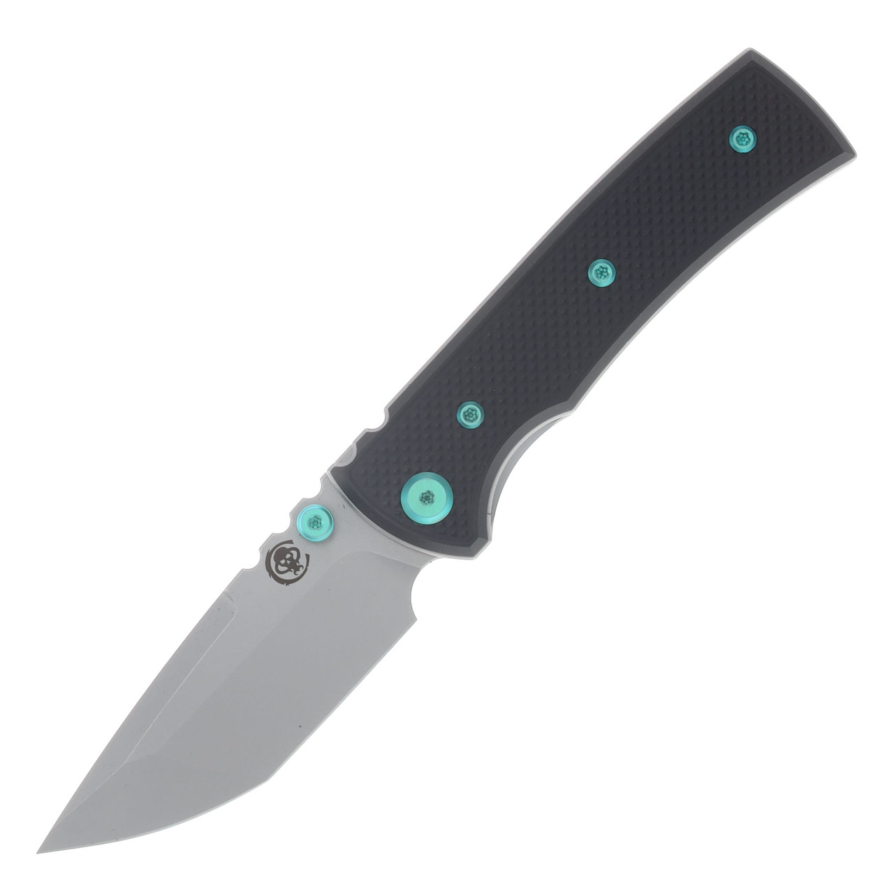 Chaves Blue Label Redencion Street Linerlock Folder Aluminum Knurled SW Black PVD Green TI SW Tanto CK-1B2-2B9A-2D1-GR