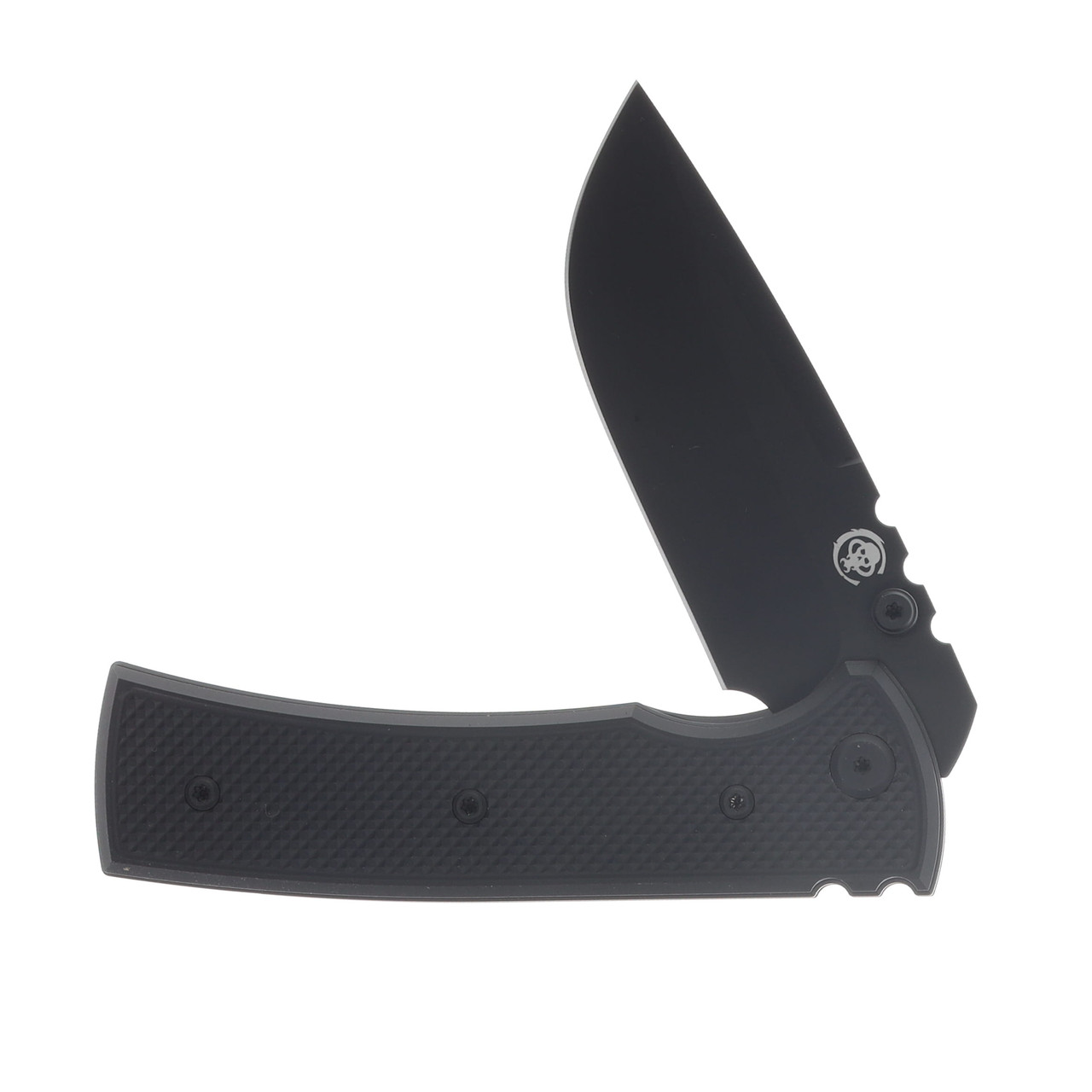 Chaves Blue Label Redencion Street Linerlock Folding Knife PVD Drop Point/Knurled Blackout Aluminum