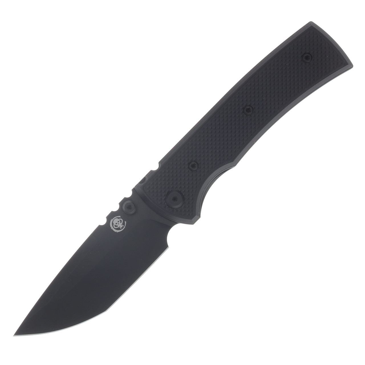 Chaves Blue Label Redencion Street Linerlock Folding Knife Stonewash PVD Tanto/Knurled Blackout Aluminum CK-1A2-2C9A-2D1-BL