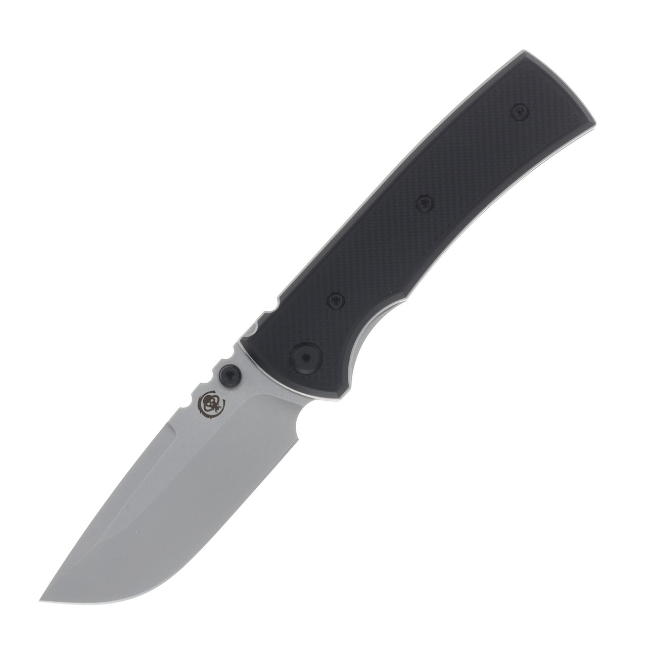 Chaves Blue Label Redencion Street Linerlock Folding Knife Stonewash Drop Point/Knurled Black with Blue Accents
