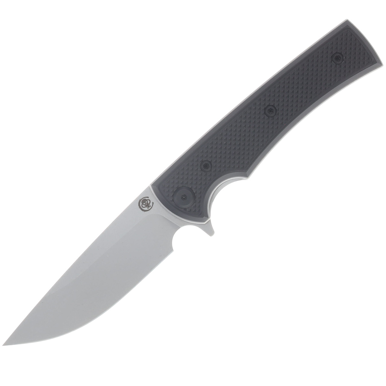 Chaves Blue Label Liberation Street Linerlock Folding Knife Stonewash Drop Point/Knurled Blackout Aluminum CK-2B2-1B9A-2D1-BL