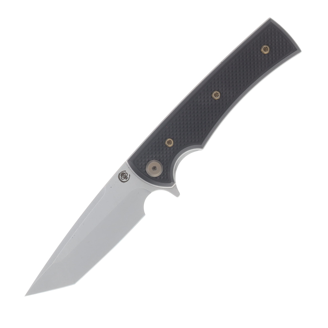 Chaves Blue Label Liberation Street Linerlock Folding Knife Stonewash Tanto/Knurled Black with Bronze Accents CK-2B2-2B9A-2D1-BR