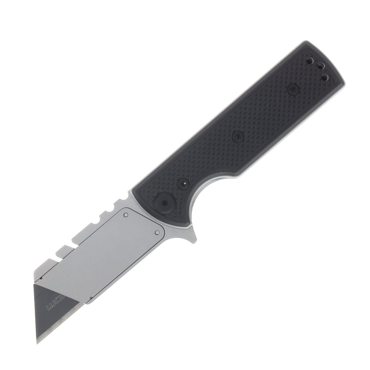 Chaves Blue Label - Aluminum Knurled C.H.U.B.  Flipper  SW  Linerlock  Black  Ti Razor  Blade CK-7C2-5B6B-2D1-BL