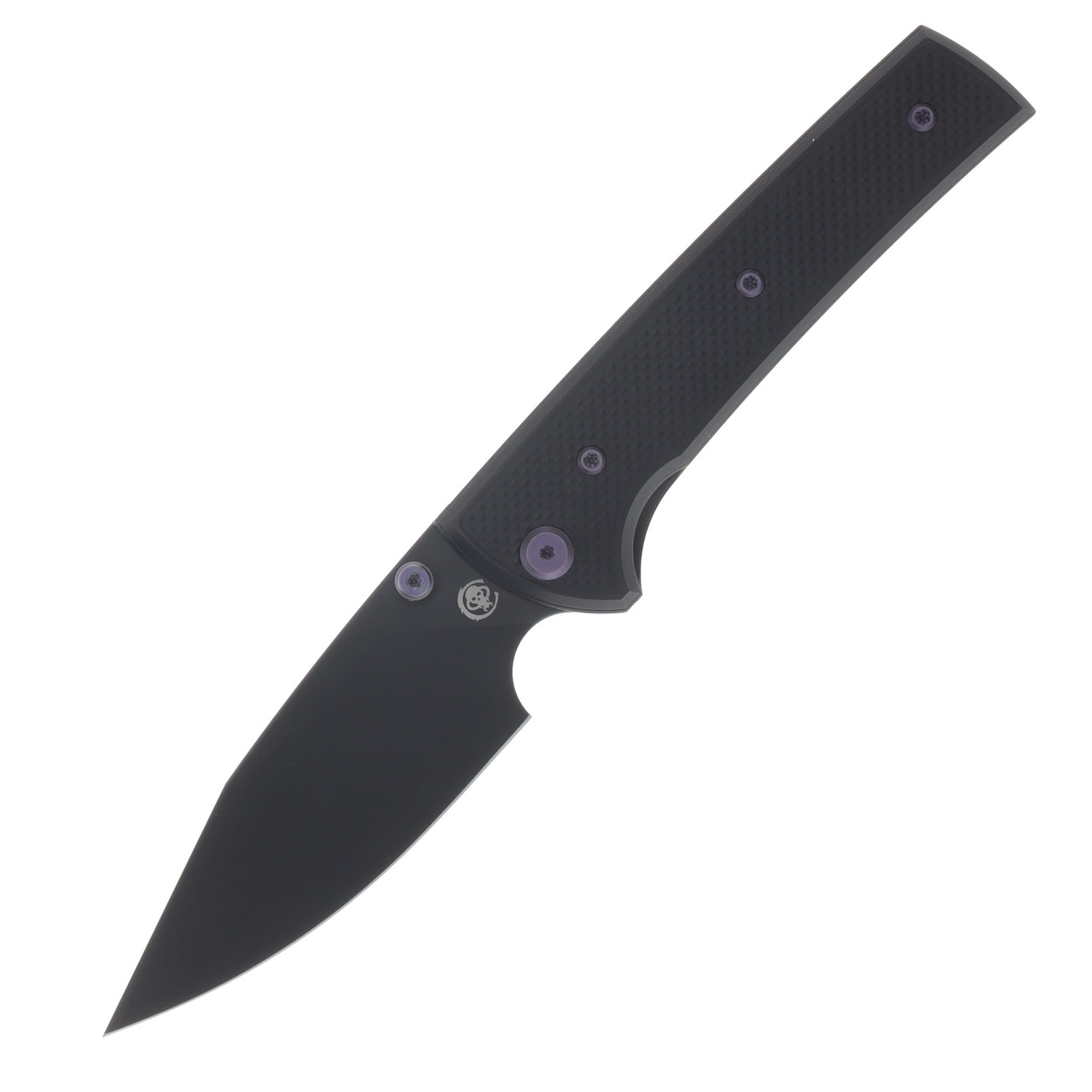 Chaves Blue Label - Aluminum Knurled Scapegoat  229  Black  PVD  Linerlock  Purple  Ti Black  Spearpoint CK-4A2-10C9A-2D1-PRP