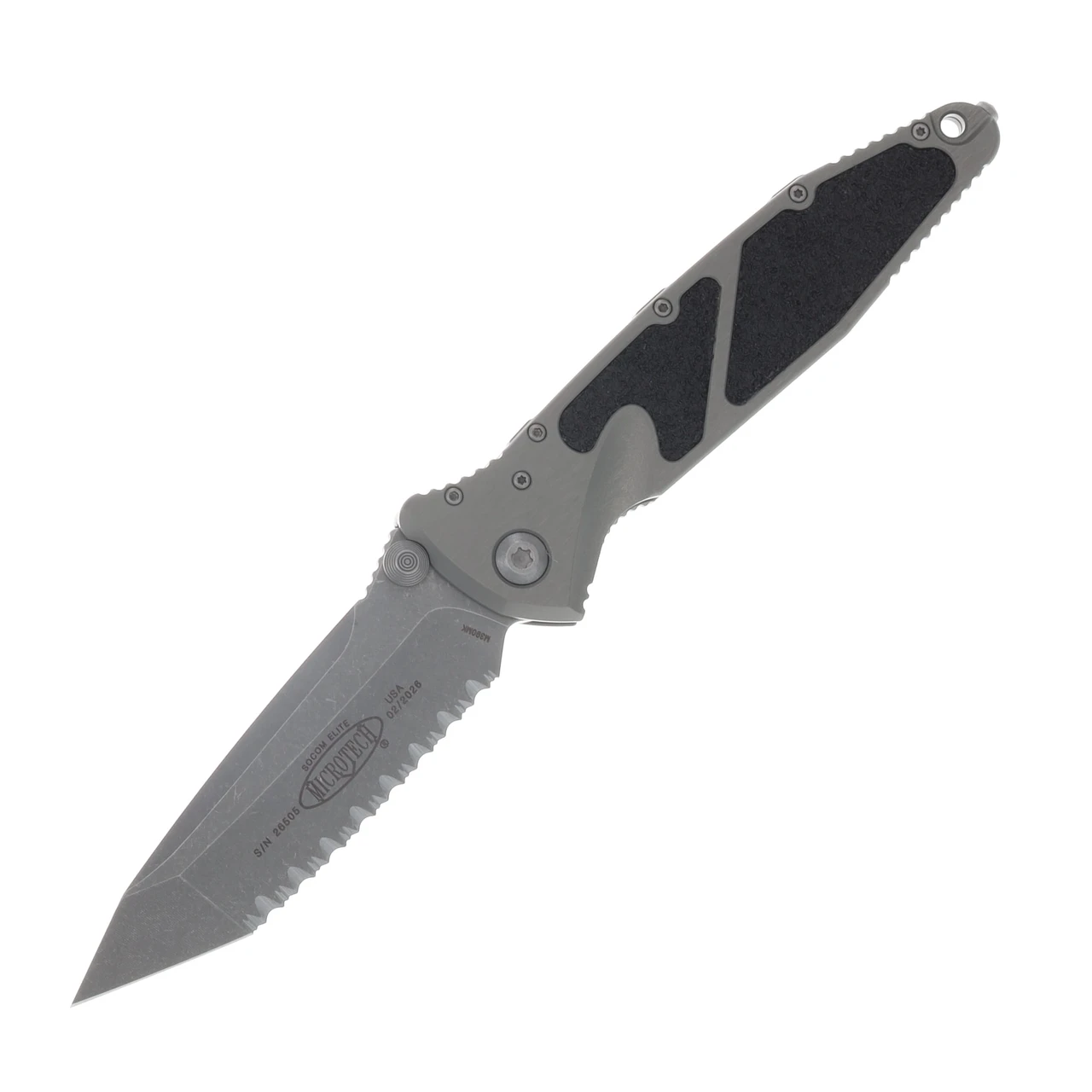 Microtech Socom Elite Manual Folder T/E Apocalyptic Full Serrate Natural Handle MT16112APNC