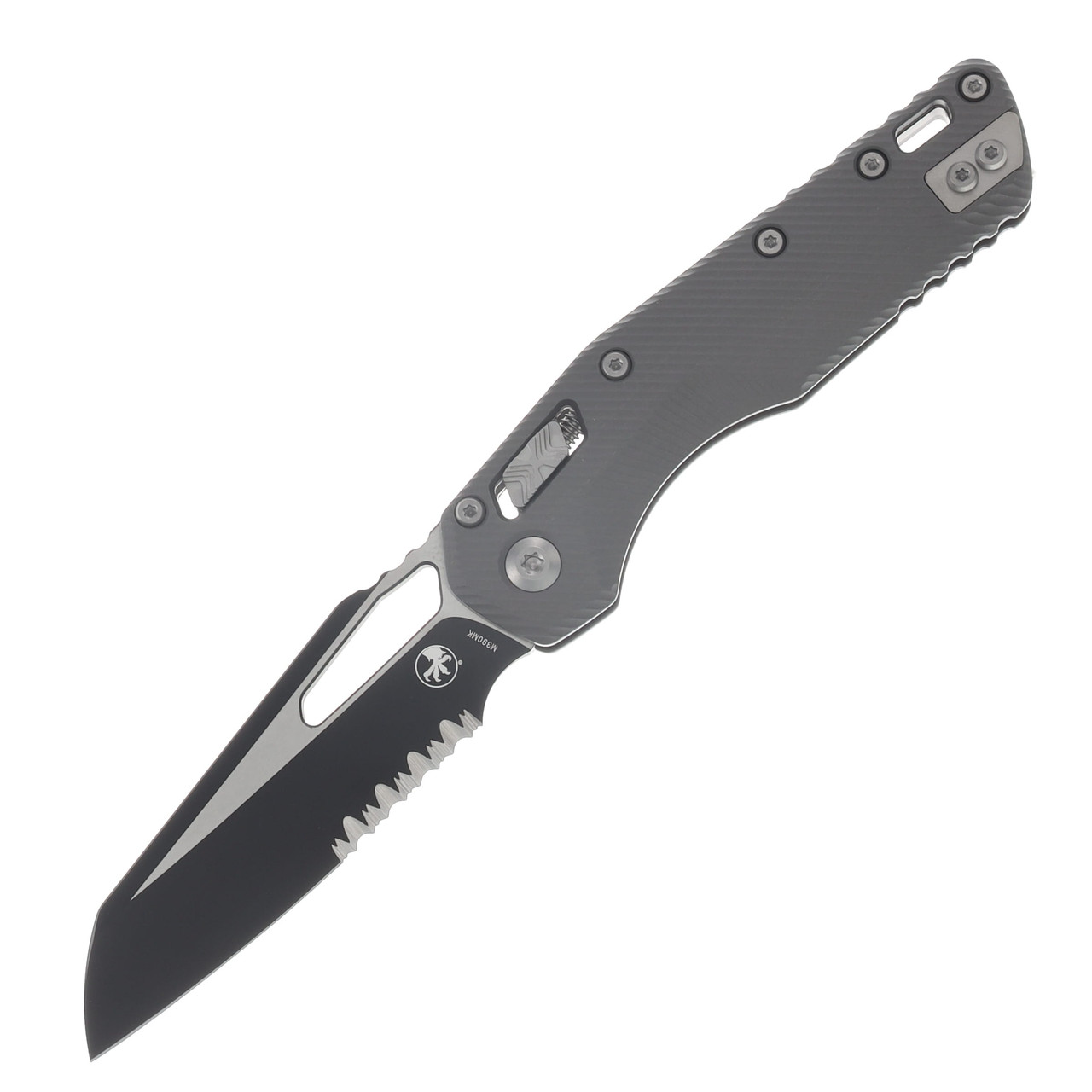 Microtech MSI RAM LOK Folder S/E Black Part Serrate Fluted Aluminum Natural Clear MT2102FLNC