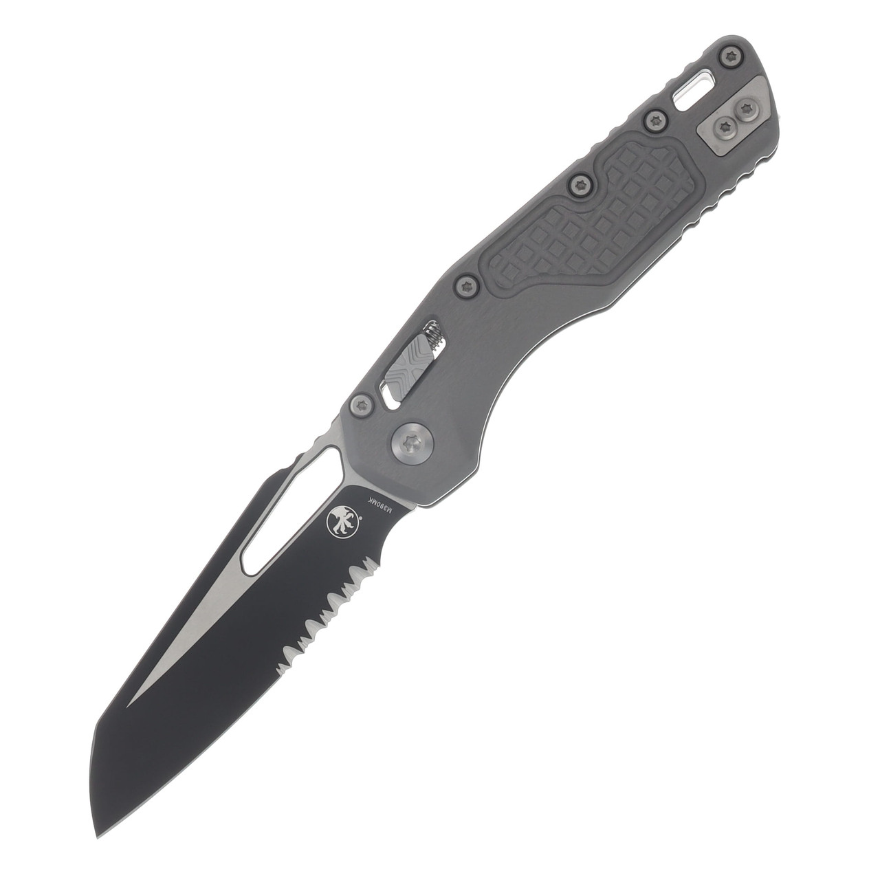 Microtech MSI RAM-LOK Folder S/E Black Part Serrate Frag Aluminum Natural Clear MT2102FRNC