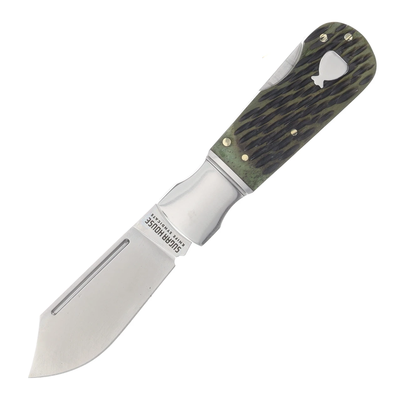 Finch Pretty Boy Lockback Folding Knife Greenbacks Olive Green Jigged Bone PB390