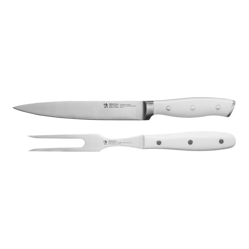 Henckels Forged Accent 2 pc Carving Set White Handle 1021244