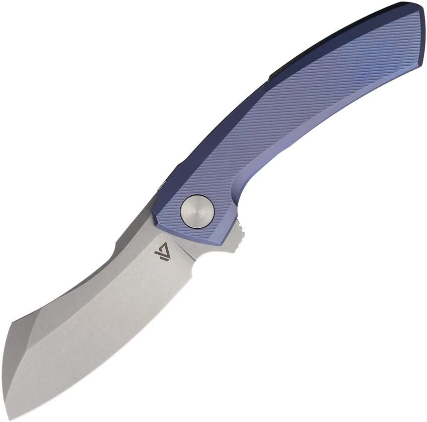 Vanguard Mini Cleaver Framelock Folder Blue Titanium - SW Bohler M390 VANG012