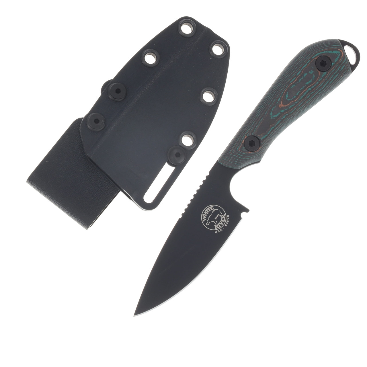 White River Model 1 Fixed Blade Knife Black PVD/Shipwreck CamoCarbon WRM1-CCB-S35-CBI-SWK