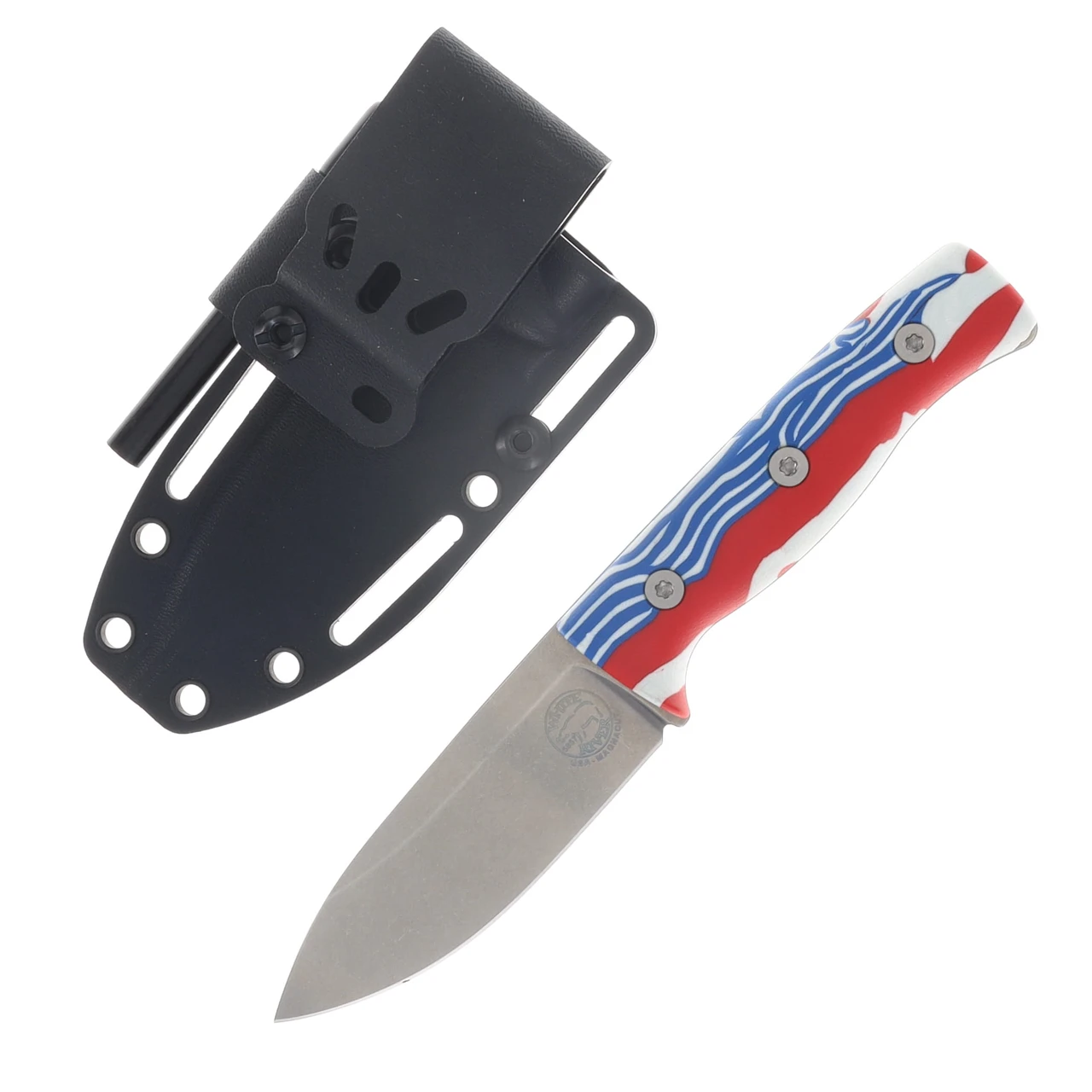 White River Knife & Tool Ursus Cub Fixed Blade Knife American Flag G-10 WRUR35-USAG10
