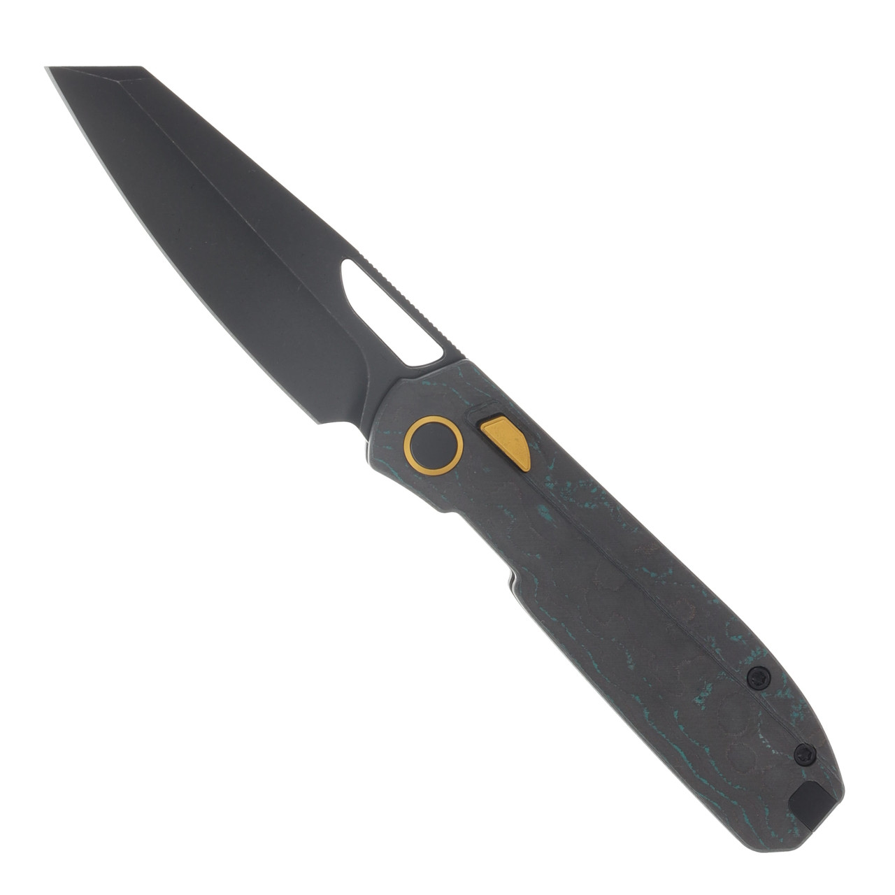 Kizer Mash Folding Knife Shipwreck Camo Carbon Handle Black PVD SW M390 Blade KI3699BSA3