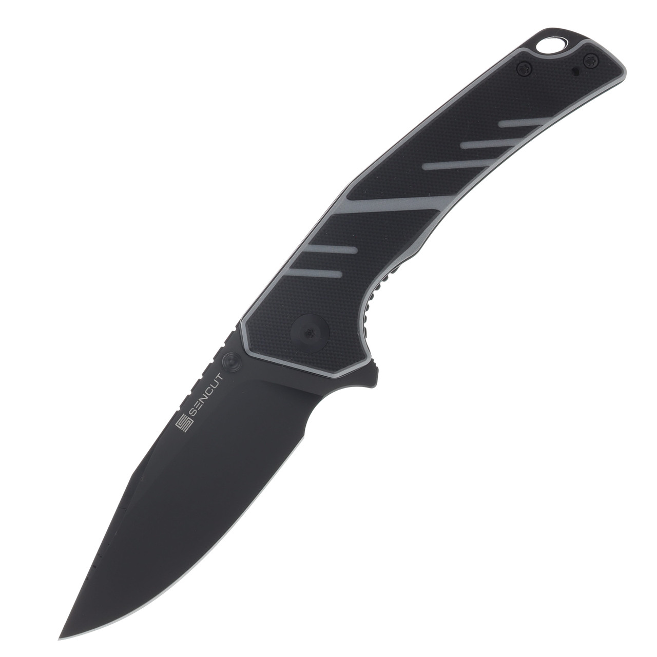 Sencut Quirk Linerlock Folding Knife Black D2/Black and Gray G-10 S25099-2