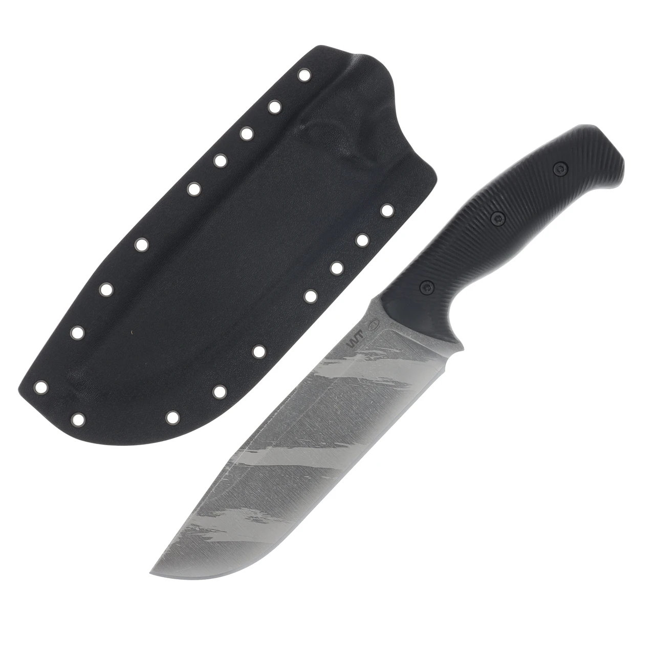 Work Tuff Gear Wolverine Gen 2 Fixed Blade K329 Vintage Tiger Stripes Black Textured G-10 Grip Black Kydex Sheath K329-VTSBG10B