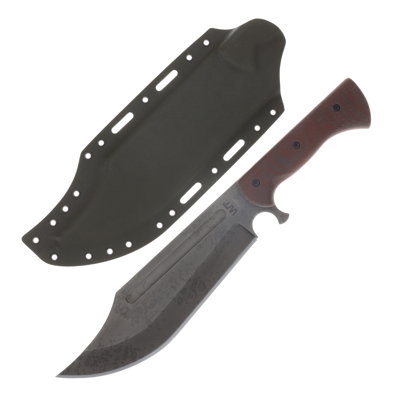 Work Tuff Gear V-44X-III Fixed Blade SK85 Hand Rub APO Natural Canvas Micarta Grip ODG Kydex Sheath SK85-HRAPONCMODG