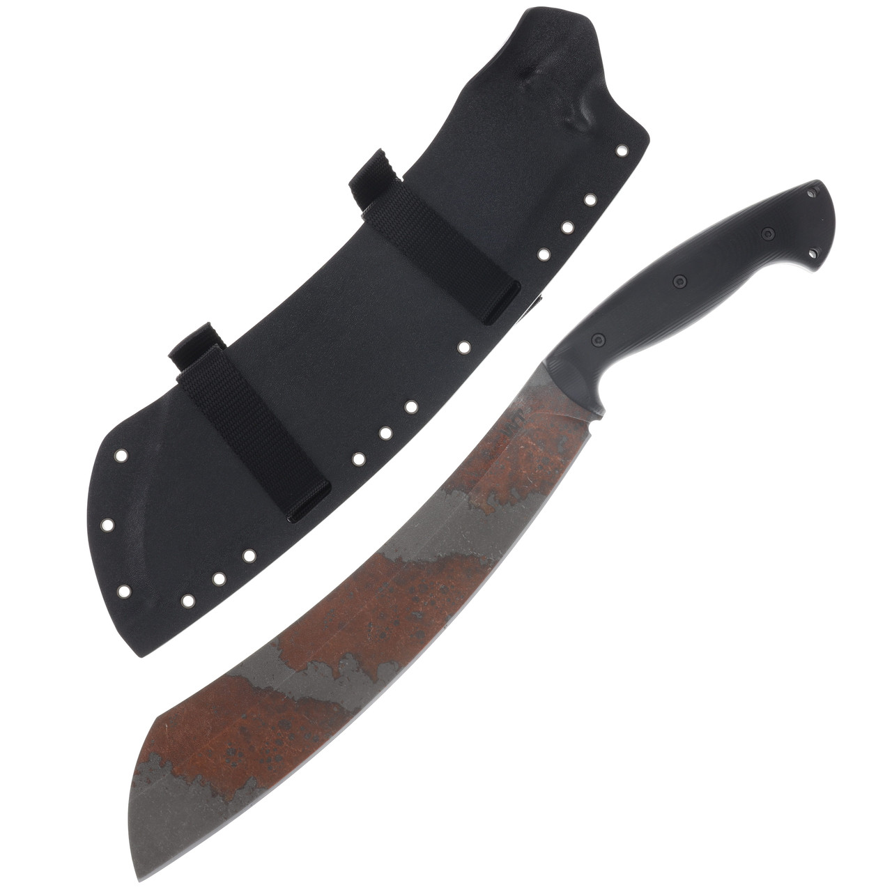 Work Tuff Gear Borneo Fixed Blade K329 Copper Washed Black Gator G-10 Grip Black Kydex Sheath K329-CWBGG10B