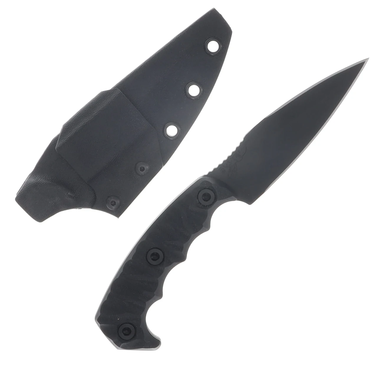 Half Face Blades 4 HUMINT - Black G10, Armor Black Cerakote, Allen Bolts, Textured Grip HFHUMBKARMBKCER