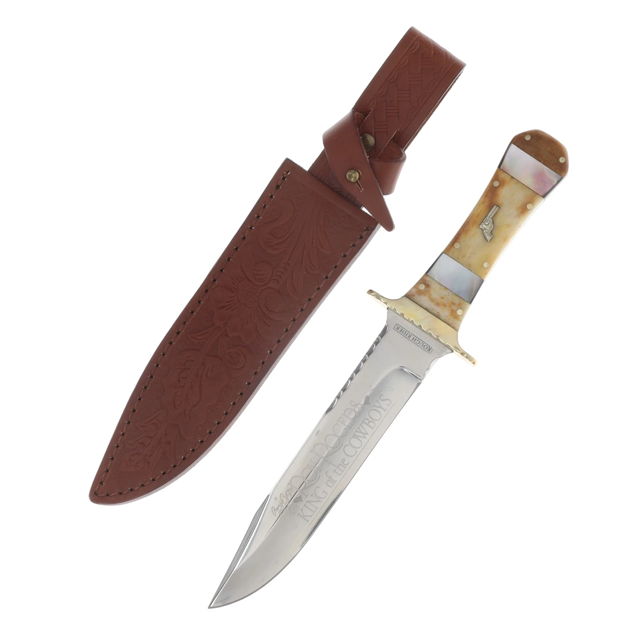 Rough Rider Roy Rogers Custom Bowie Fixed Blade Smooth Bone Handle RR1513