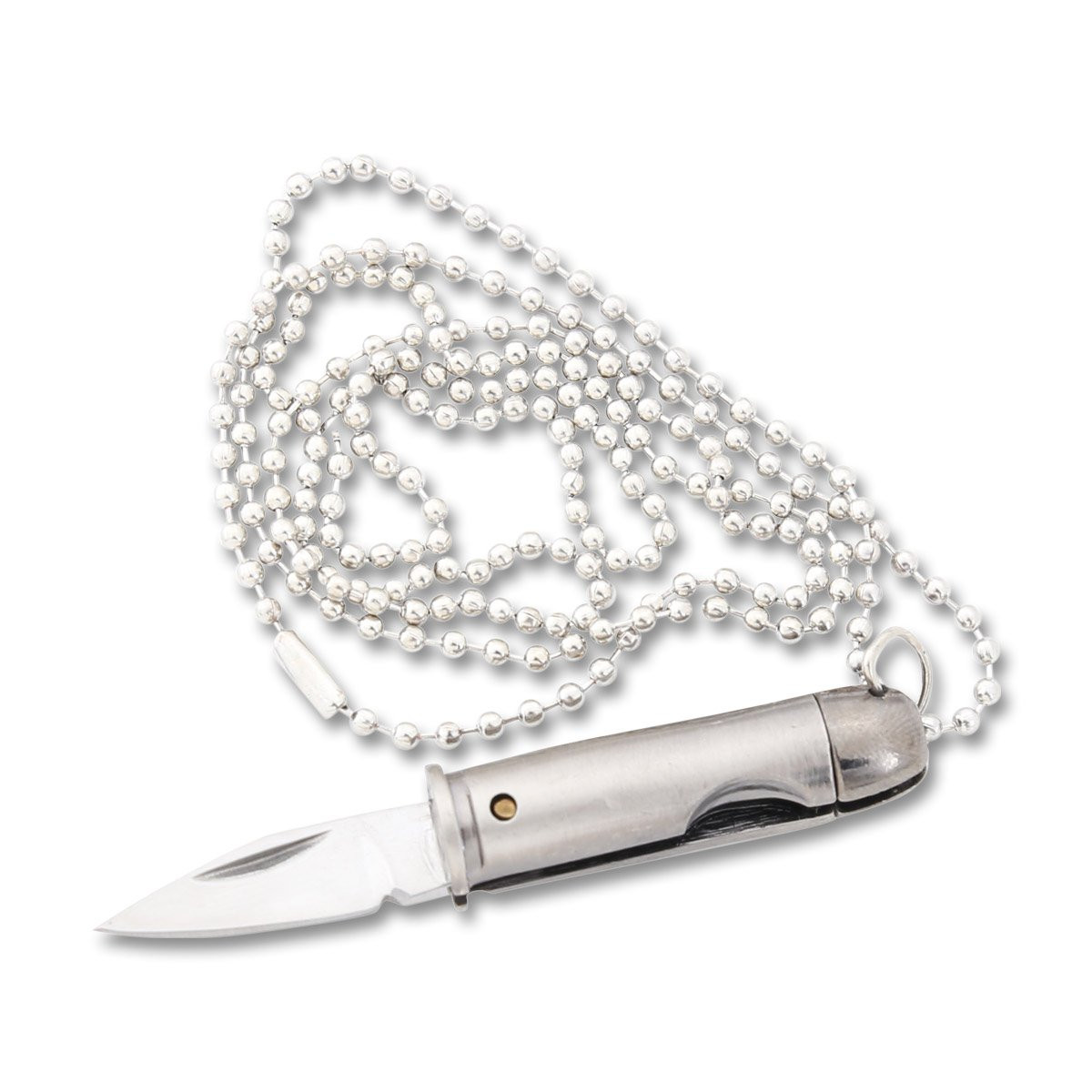 44 Caliber Bullet Knife Necklace Silver NTYC8989SL
