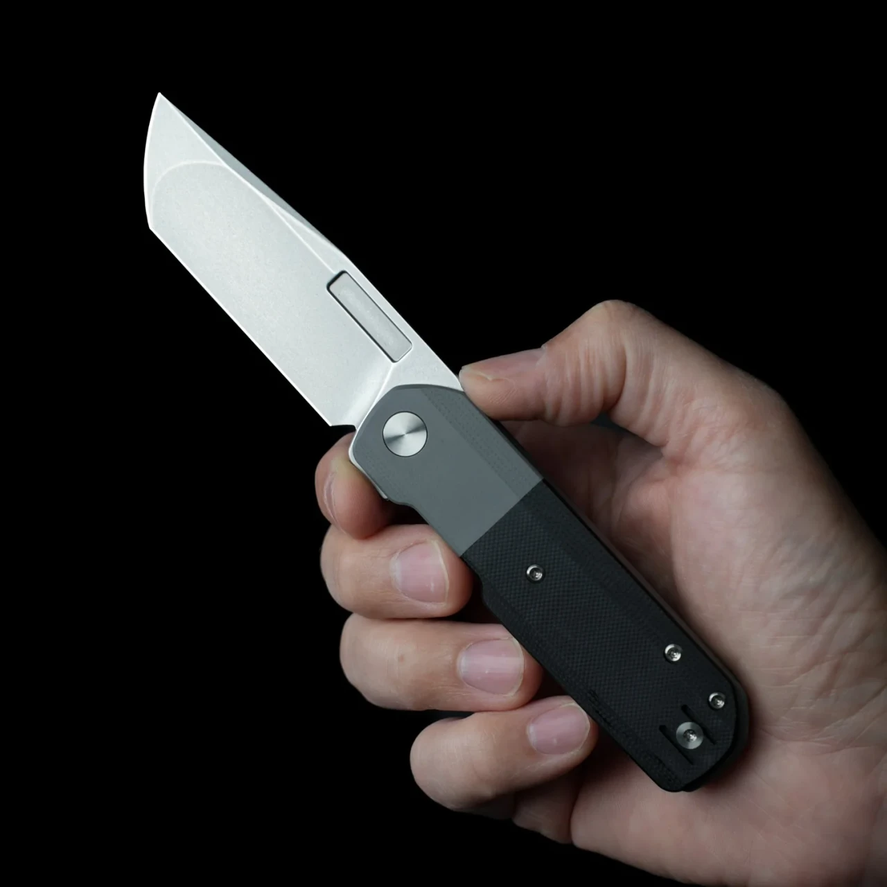 Vero Engineering Avid 3 Folding Knife Stonewash S45VN Black Grey