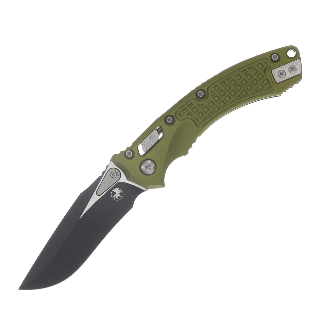 Microtech Amphibian Mini RAM-LOK Folding Knife Black S/E Frag OD Green MT137MRL1FROD