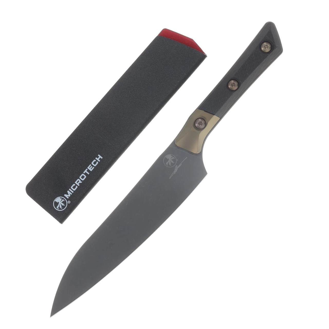 Microtech Signature Series 6" Utility Knife DLC/Carbon Fiber with Titanium Bolsters MT3400B1DLCCFS