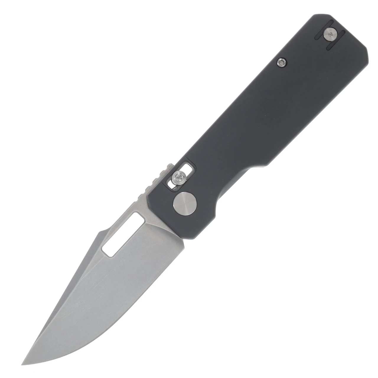 Vero Engineering Aura Drop Point Folding Knife Stonewash 14C28N Grey Aluminum VAUDPSWGY