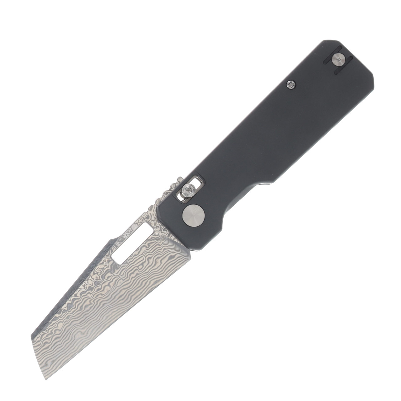 Vero Engineering Aura Talon Folding Knife Damascus Grey Aluminum VAUTALDAMGY