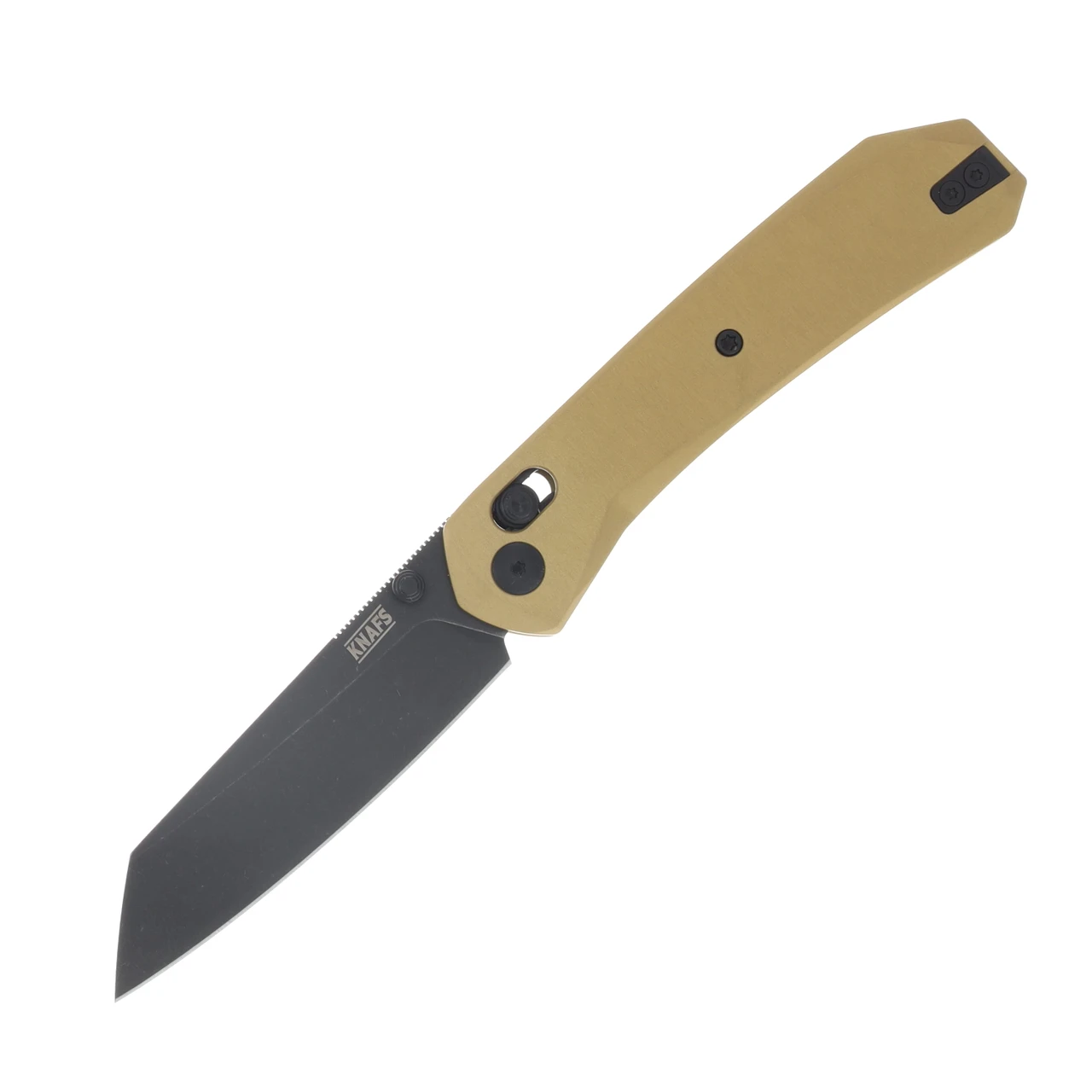 Knafs Lander 2 Reverse Tanto Folding Knife - Gold Aluminum - Elmax KNAFS00678