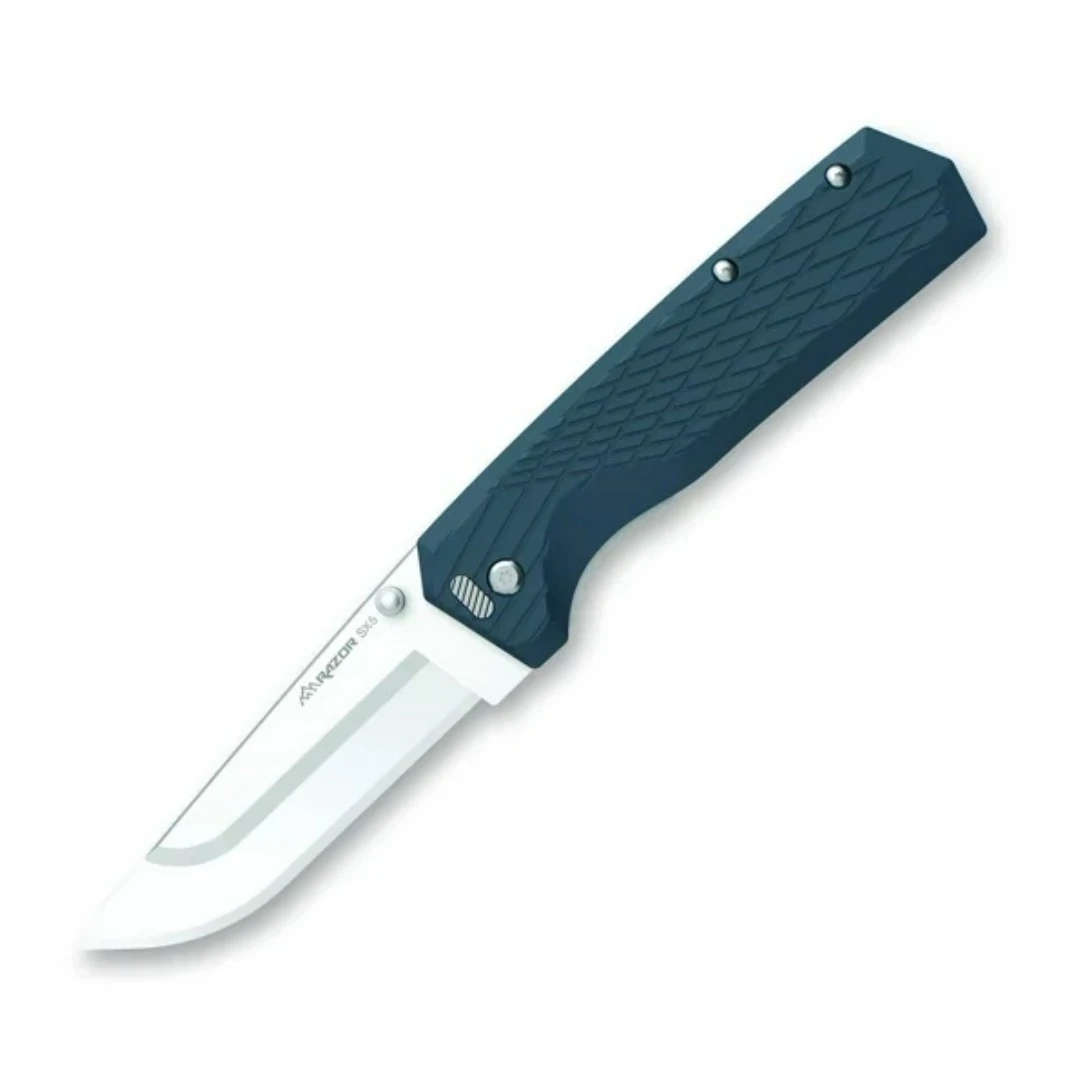 Outdoor Edge Razor SX5 Folding Knife Blue FRN Handle W 3 Replaceable Blades OESX530B