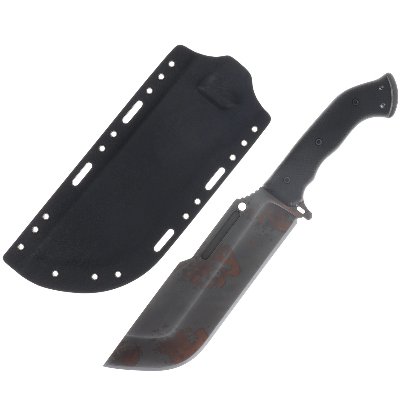 Work Tuff Gear Ares-NC SK85 Copper Washed Black Textured G-10 Grip Black Kydex Sheath SK85-CWBTG10GB