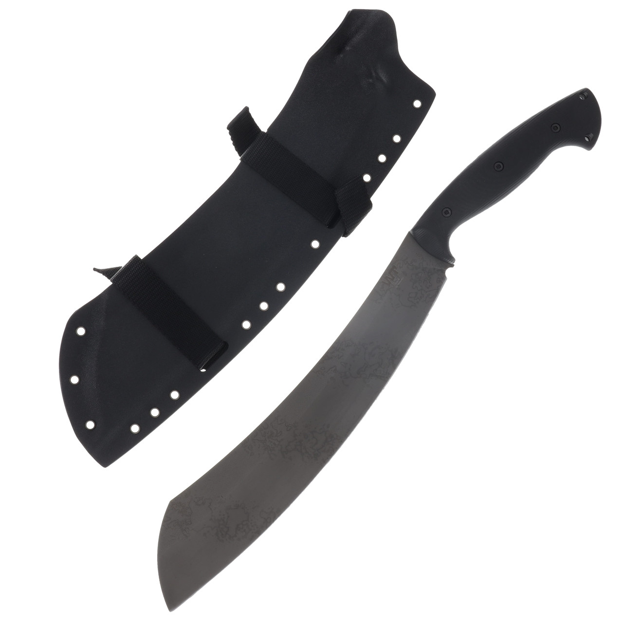 Work Tuff Gear Boreno K329 Hand Rub APO Black G-10 Grip Black Kydex Sheath K329-HRAPOBG10GB