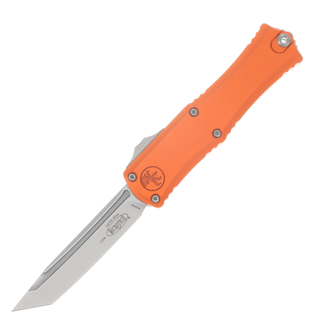 Microtech Hera II Mini OTF T/E Automatic Knife Stonewash Standard Orange AUMT1704M10OR