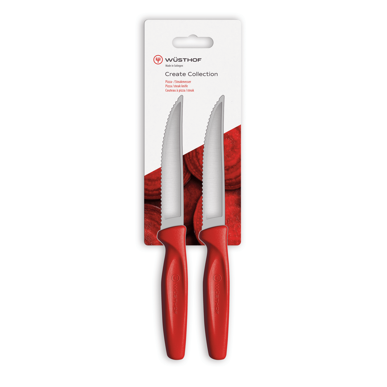 Wüsthof Create Collection 2-Pc Steak/Pizza Knife Set - Red