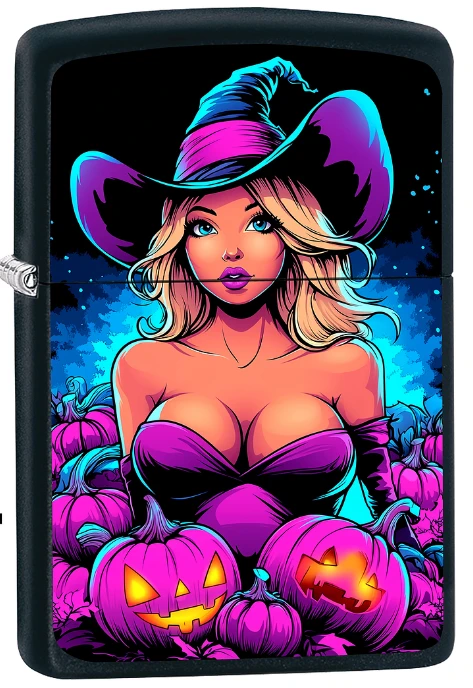 Zippo SMKW Exclusive Halloween 2026 Purple Cowboy Witch with Pumpkins Lighter ZPH427249