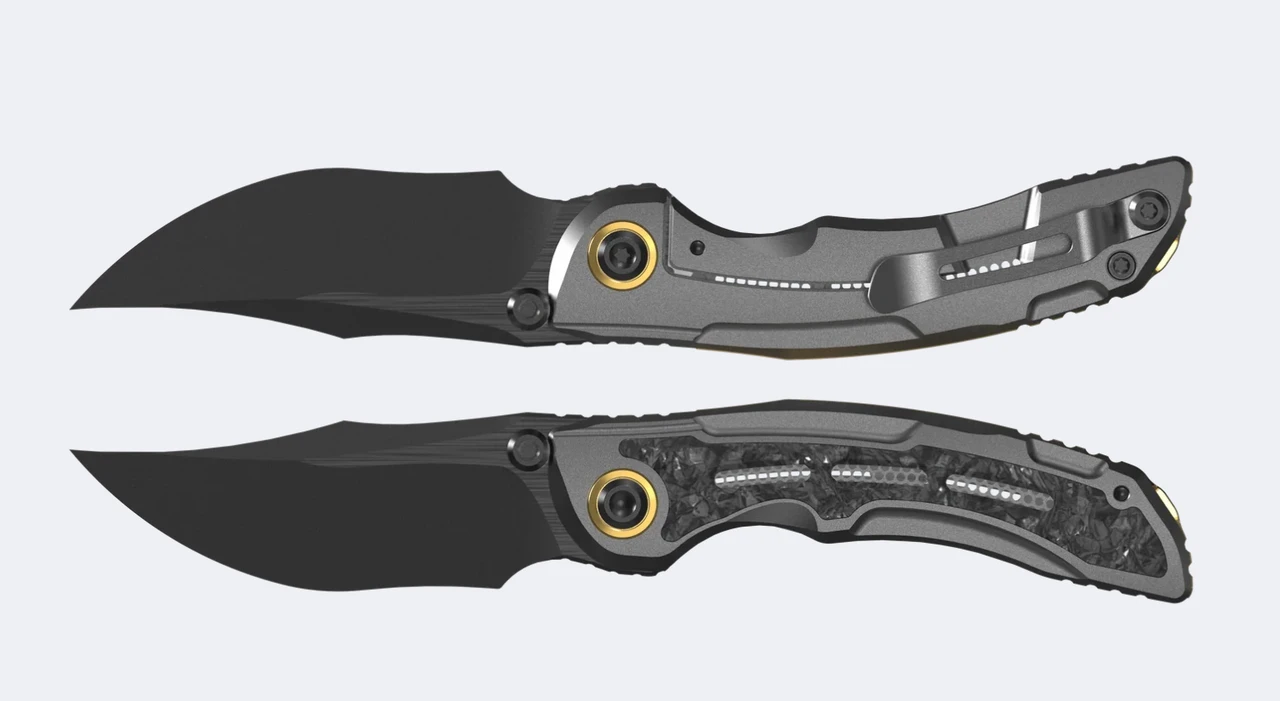 Kizer Silverwing Lite Framelock Folding Knife Black PVD S45VN/Gray Titanium & Black Carbon Fiber