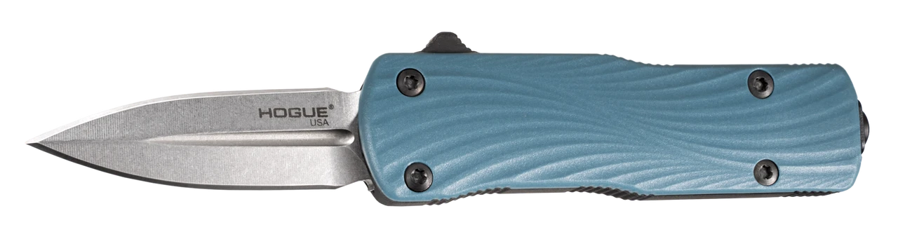 Hogue Micro Counterstrike OTF Automatic Knife Tumbled Dagger/Slate Blue Aluminum AUHG34703