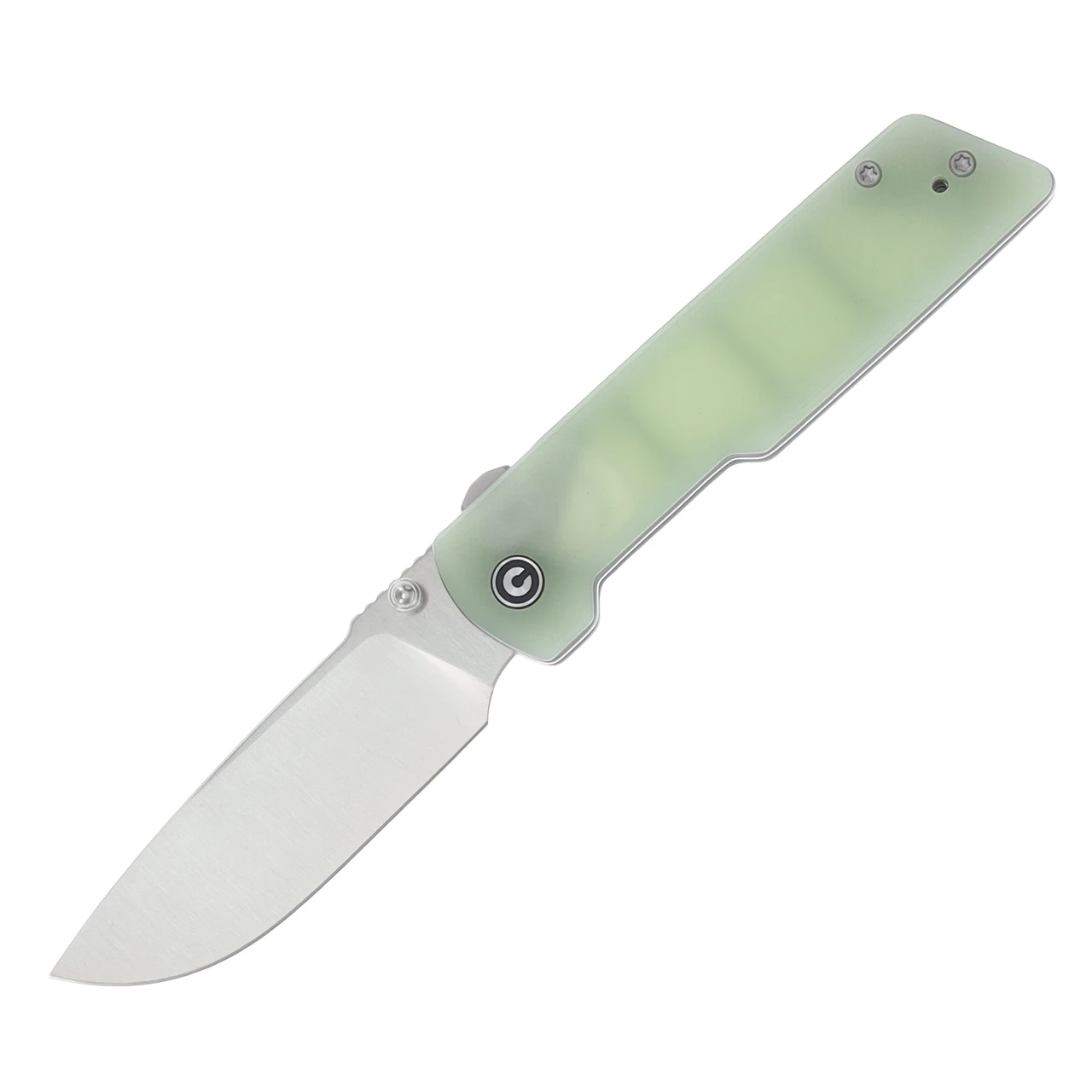 CIVIVI Zygon Top Crossbar Lock Folding Knife Satin Nitro V/Blue Glow in the Dark Natural G-10 C25035-1