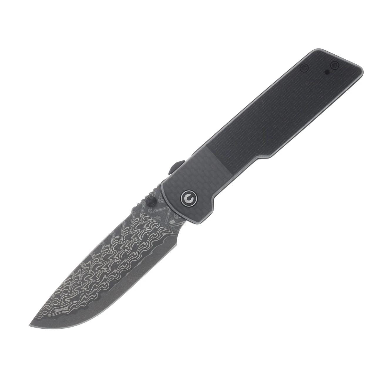 CIVIVI Zygon Top Crossbar Lock Folding Knife Damascus/Gray G-10 with Carbon Fiber Overlay C25035B-DS1