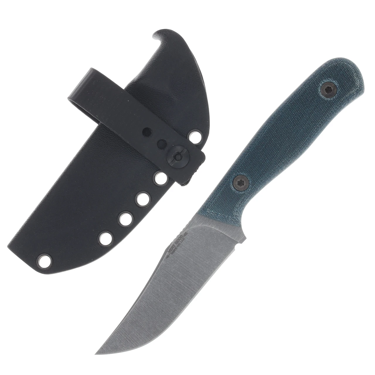 Very Good Knife Co Rev Jr Fixed Blade Denim Blue Canvas Micarta - SW Nitro V VGKCRJDBLCM