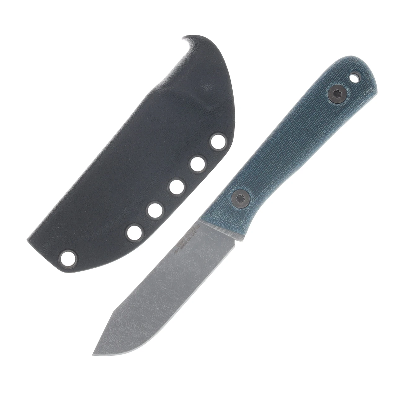 Very Good Knife Co Pocket Doc Fixed Blade Denim Blue Canvas Micarta - SW Nitro V VGKCPDDBLCM